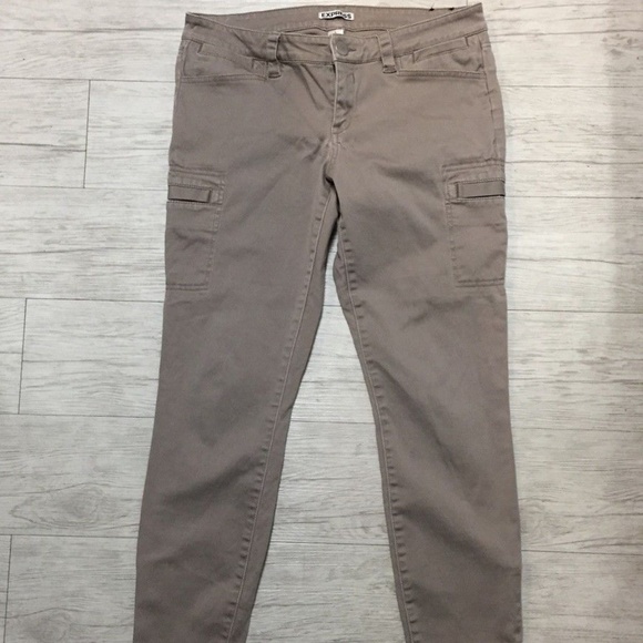 Express Pants - EXPRESS Stretch Cargo Gray Skinny Jeans Sz 8 Zip